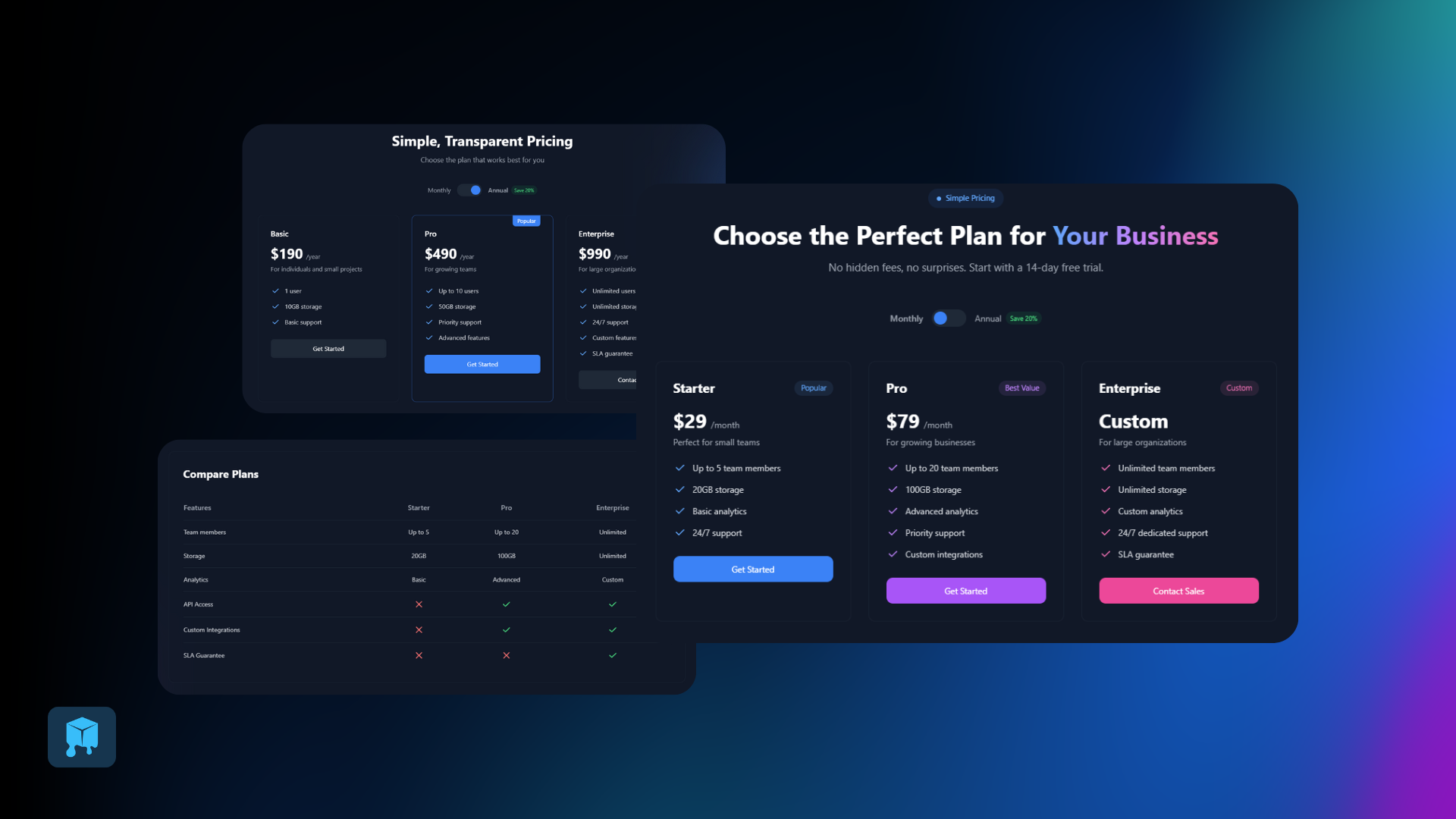 Pricing Section Components